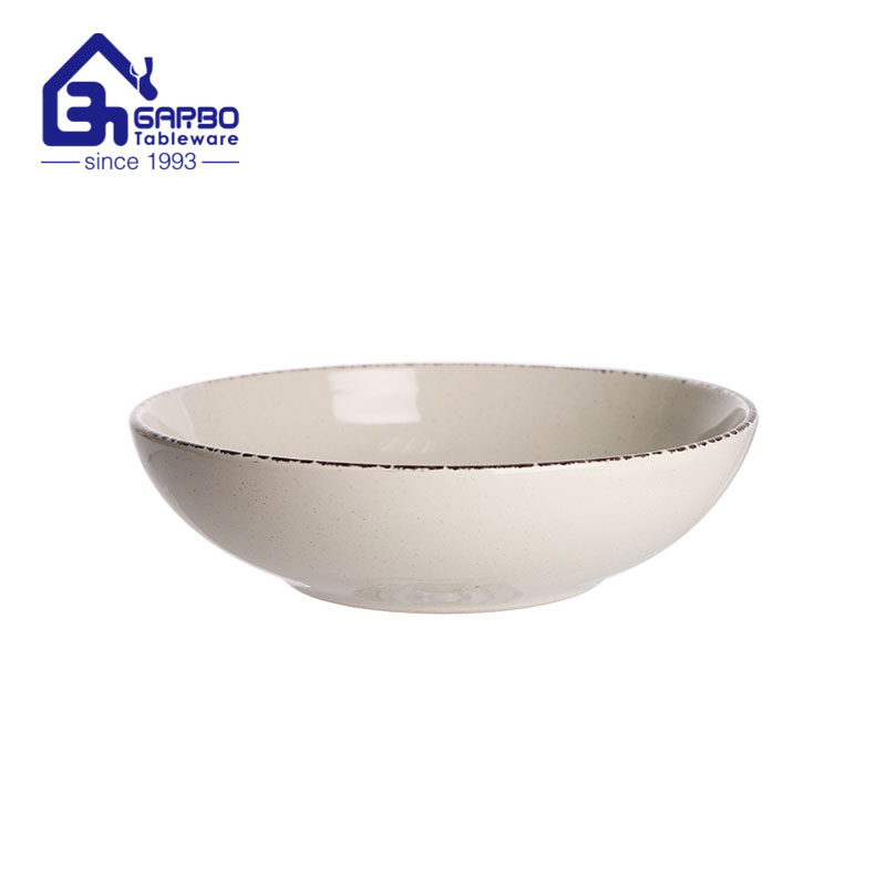 5.9 inch green color cereal bowl stoneware with brown rim factory from China