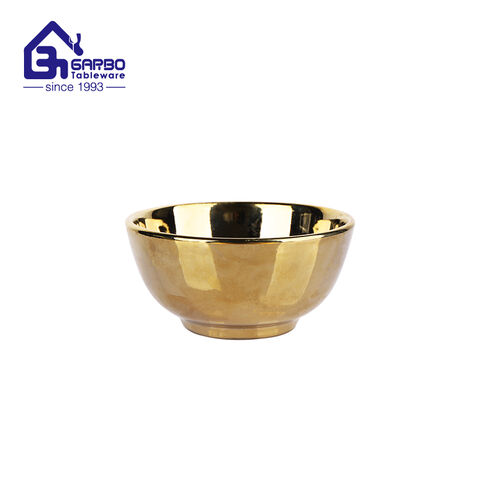 5.5-inch gold porcelain cereal bowls ceramic punch bowls for kitchen wholesale