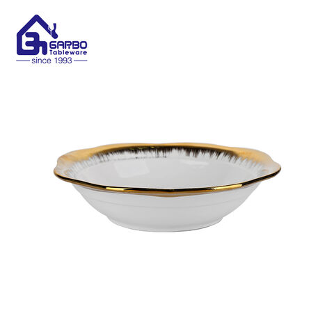 5.5-inch gold porcelain cereal bowls ceramic punch bowls for kitchen wholesale