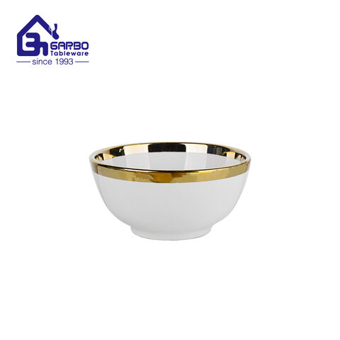 5.5-inch gold porcelain cereal bowls ceramic punch bowls for kitchen wholesale