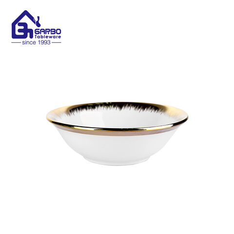 5.5-inch gold porcelain cereal bowls ceramic punch bowls for kitchen wholesale