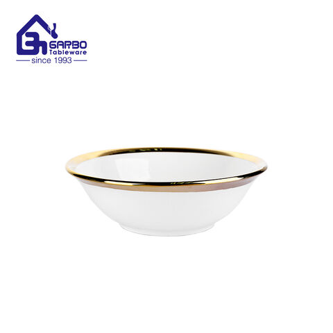 5.5-inch gold porcelain cereal bowls ceramic punch bowls for kitchen wholesale