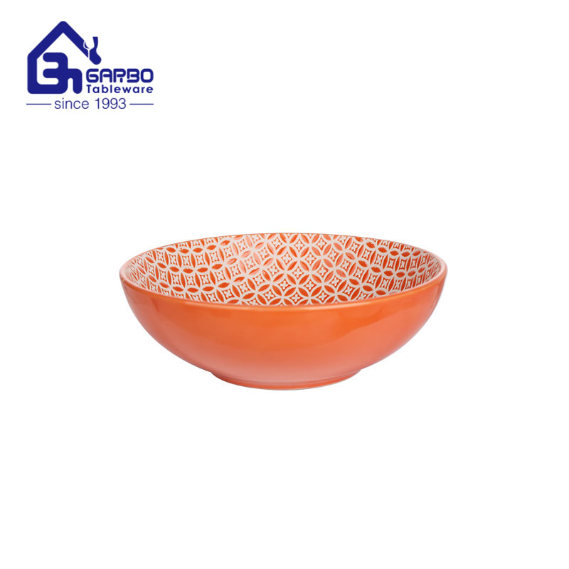 Household use 8 inch stoneware ceramic big bowl for kitchen wholesale