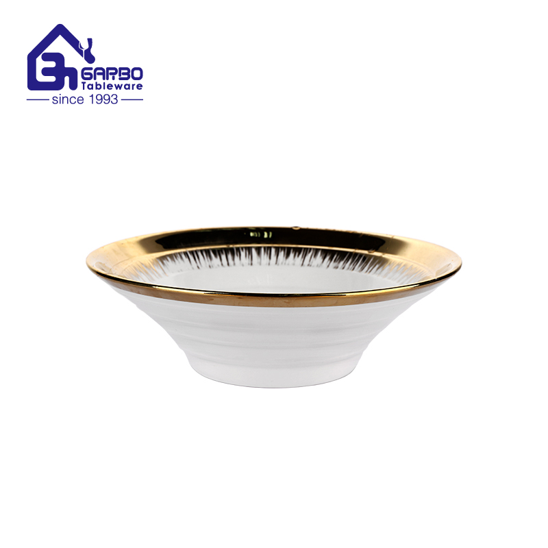 5 inch porcelain bowl with electroplating design for wholesale