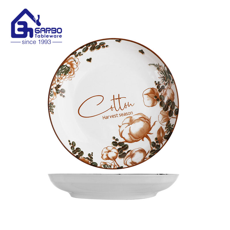 8 inch full color printing porcelain dish supplier in China