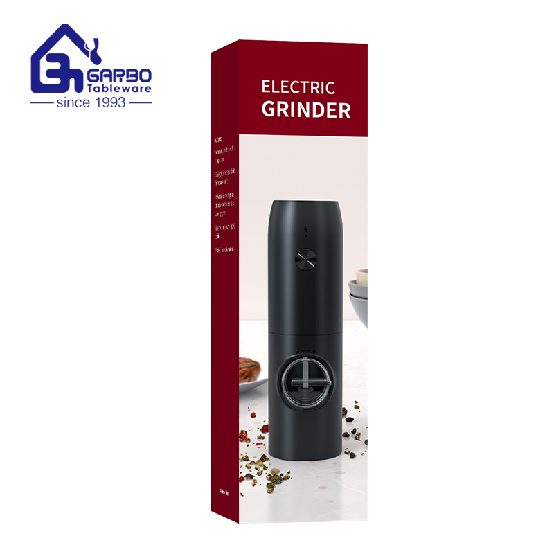 Wholesale Electric Pepper Grinder with Round Smooth Shape and Transparent Pepper Storage Space