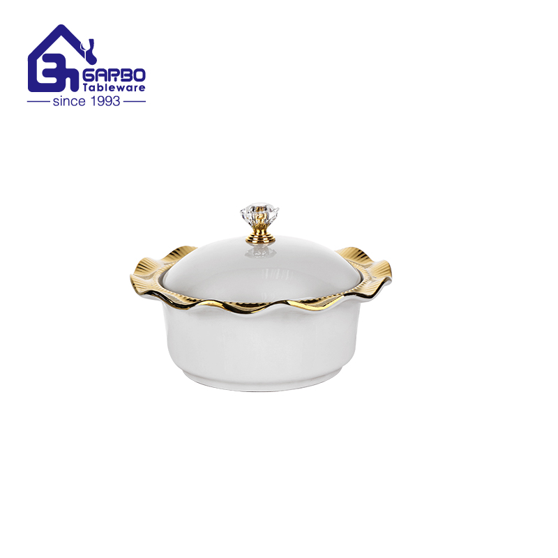 New electroplating rim 10 inch food serving bowl