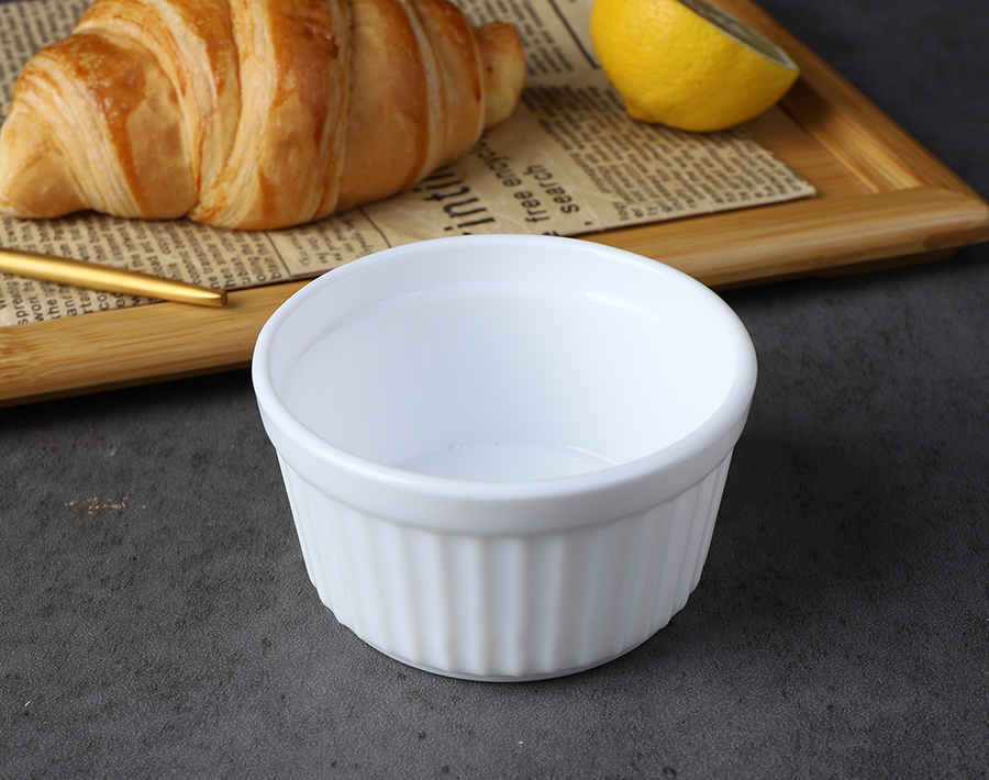 wholesale 3inch cake bowl white opal glass mini ramekins 88ml