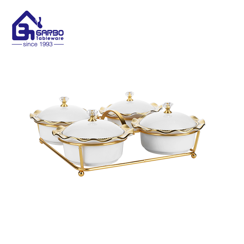 High-end heat resistant ceramic bakeware with glass cover