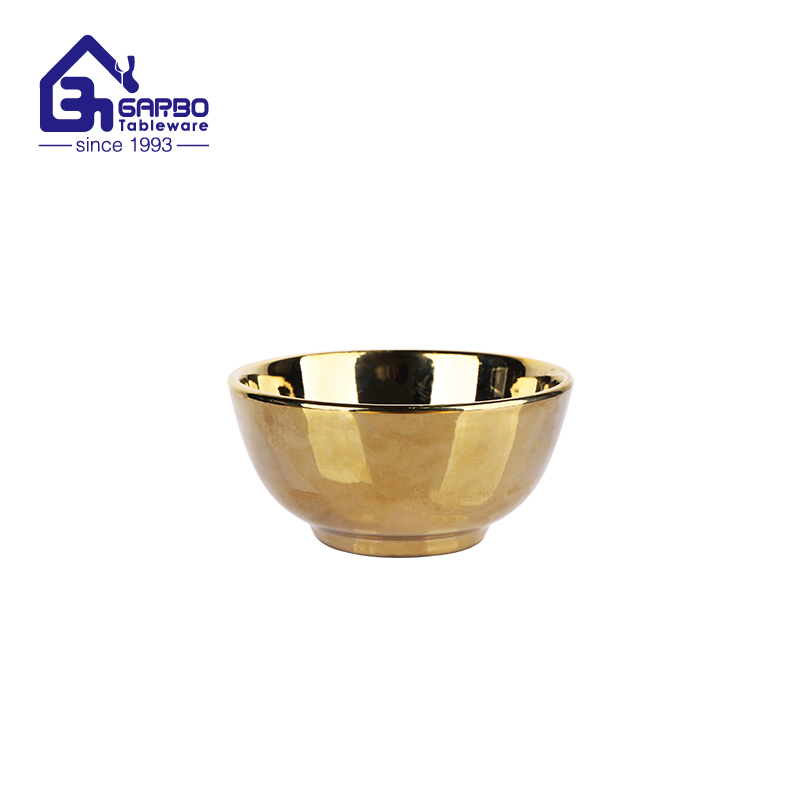 6 inch electroplating rim ceramic bowl for kitchen wholesale