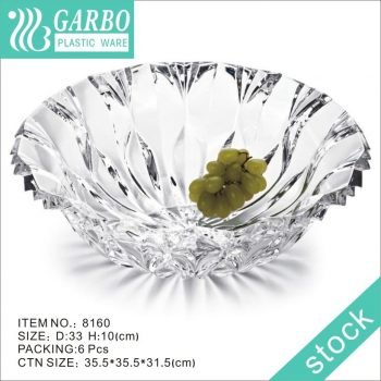 33cm transparent reusable plastic plate for sale