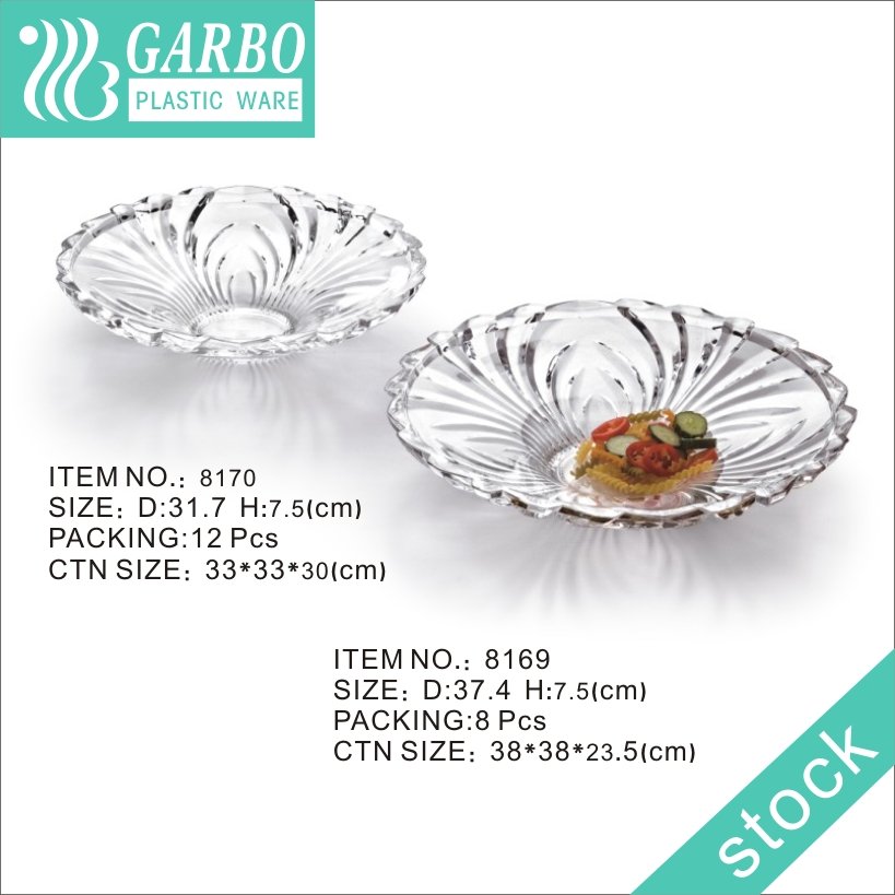 Unbreakable Large Polycarbonate Fruit Cake Plate Set of 3