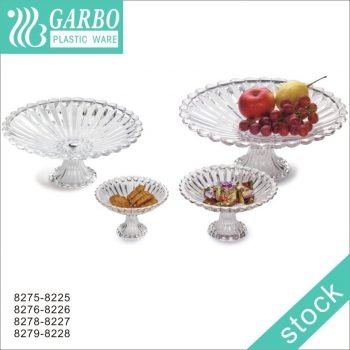 Hot sell food grade clear plastic fruit plate with stand