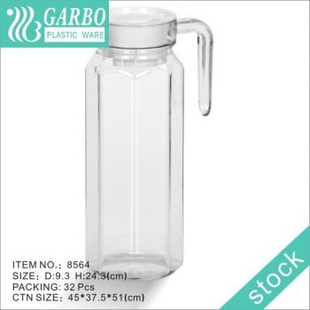 1300ml New Arrival BPA Free  Portable Carafe With Full Airtight Lid Plastic Water Jug