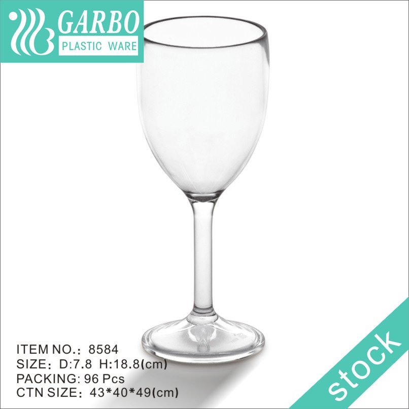 hand washable juice drinking plastic glass stemware for weddings