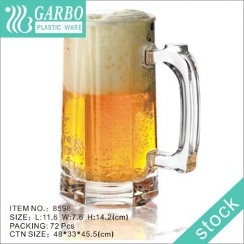 360ml Garbo Thick-bottom Beer Plastic Mug with Large Handle