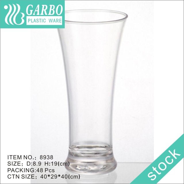 Wholesale BPA free transparent 400ml weizen plastic craft beer cup