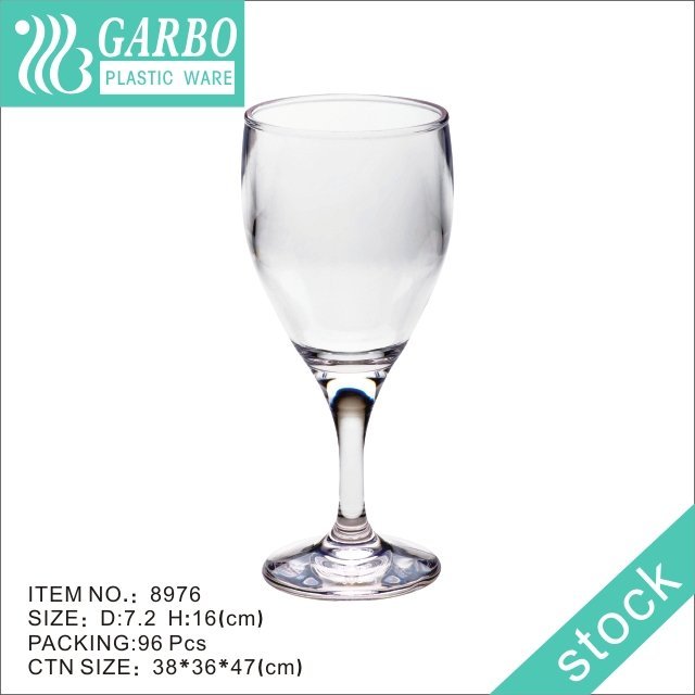 10oz juice drinking plastic stemware unbreakable for parties