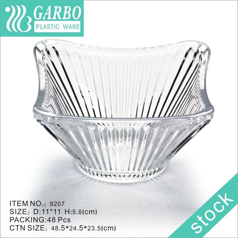 Unbreakable transparent plastic strawberry peanut acrylic salad bowl with decorative pattern