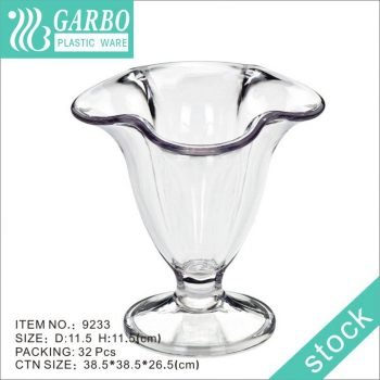 Sundae Polycarbonate Small Snack Dessert Bowl Reusable Clear Plastic Ice Cream Bowl