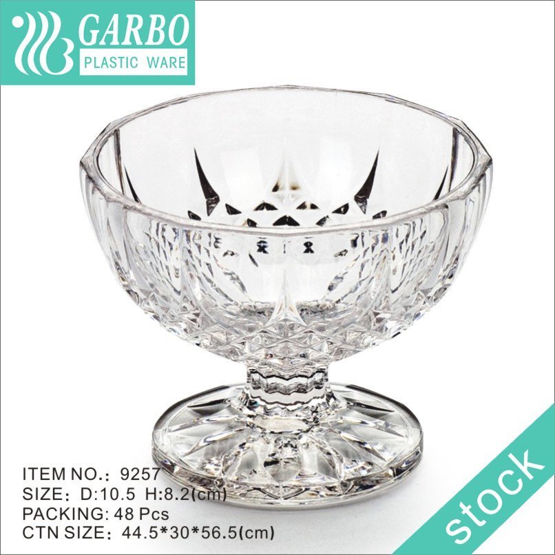 9256 High quality Clear plastic Ice Cream pudding Cup dessert cup bowls with low price