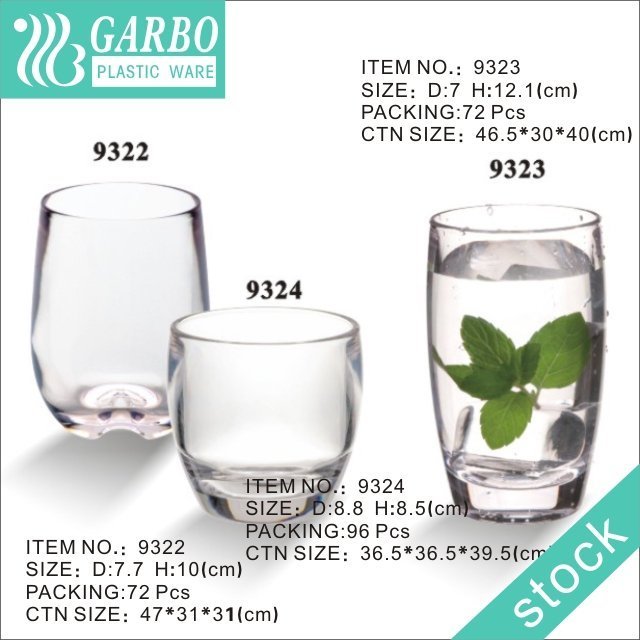 A grade 500ml/360ml/280ml/250ml transparent plastic drinking cup