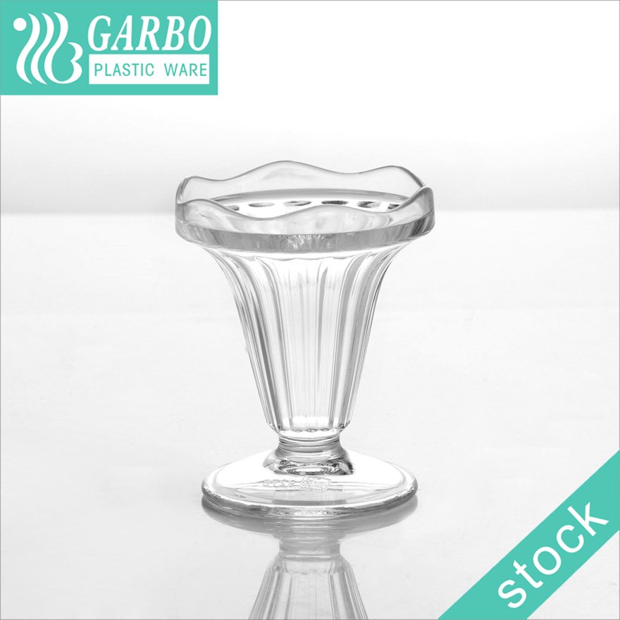 9256 High quality Clear plastic Ice Cream pudding Cup dessert cup bowls with low price