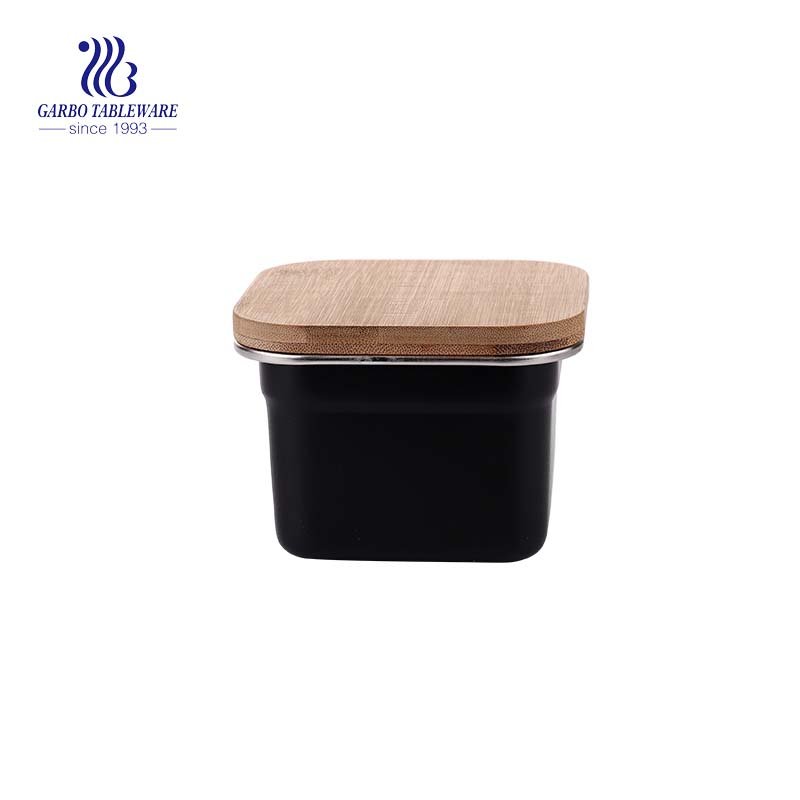 400ml 304 stainless steel fresh box with airtight bamboo lid