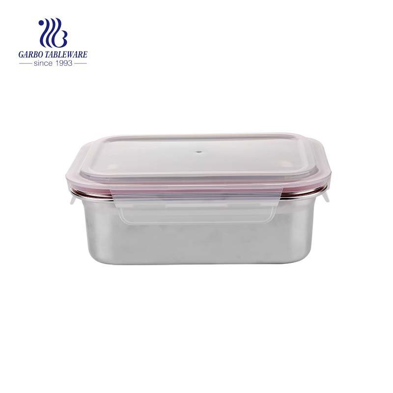 400ml 304 stainless steel fresh box with airtight bamboo lid