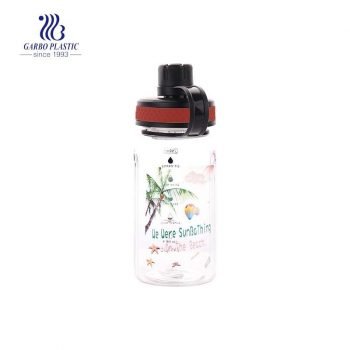 750ml printing sports water bottle with leak proof flip top lid