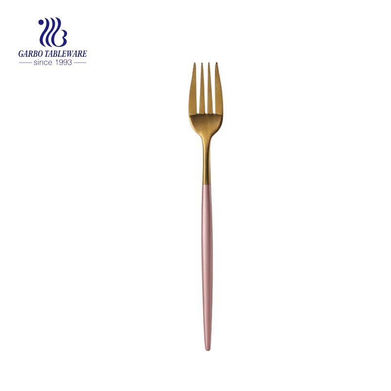 223mm Rose golden stainless steel salad fork flatware