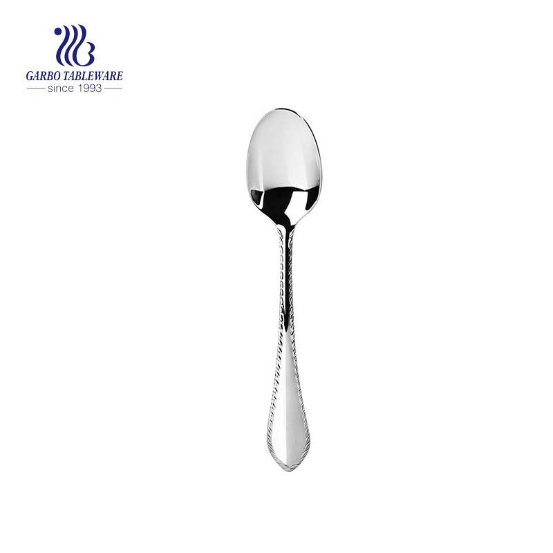 Teaspoon Square-End Handle 201 Cheap Stainless Steel Metal Spoon