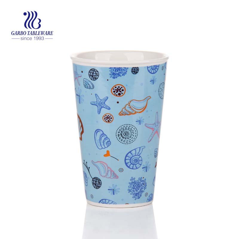 350ml green colored glazed ceramic cup