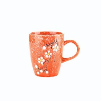 240cc Factory OEM glazed printing colored ceramic coffee cup with handle