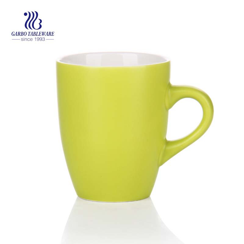 12.6oz yellow color hand made gceramic tea mugs personalized high quality home use ceramic coffee mugs