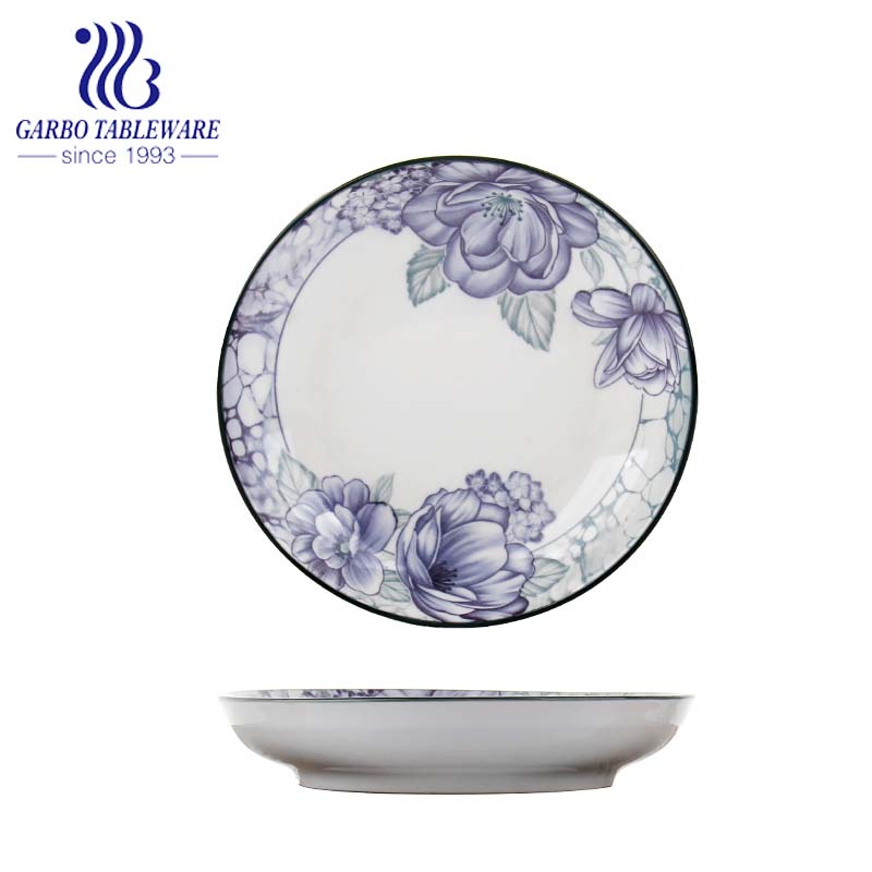 Customizable Ceramic Plate with size of 8.07”/ 205mm for Dinner Ceramic Tableware