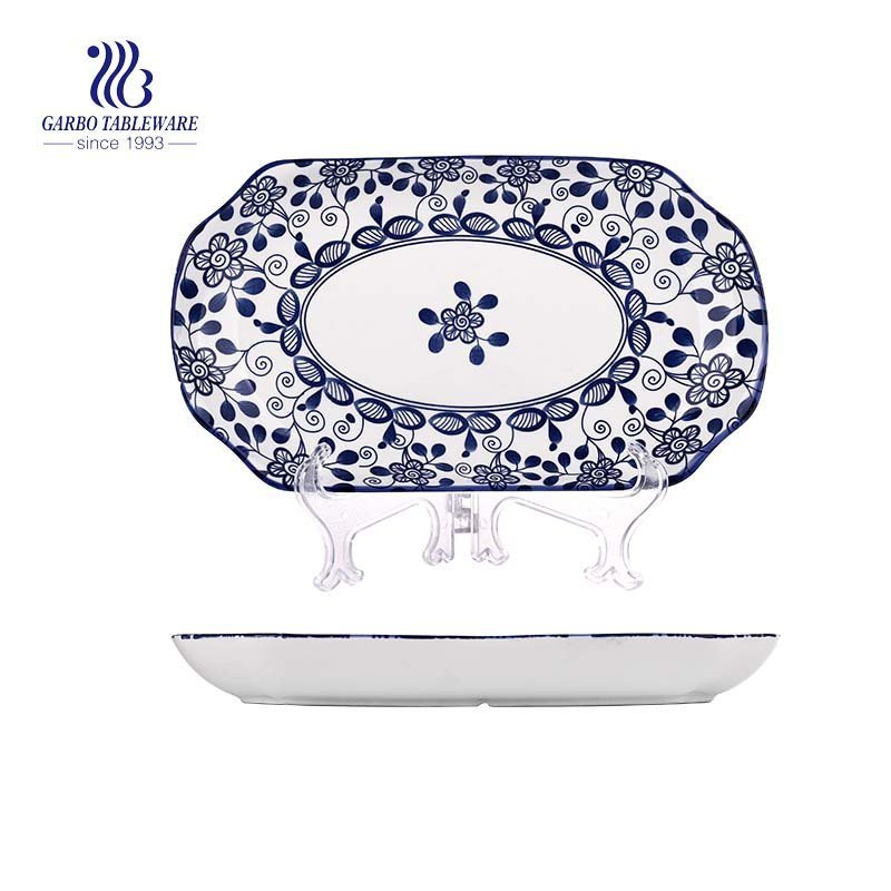 Square Ceramic Plate 9.61”/ 244mm for Home Usage