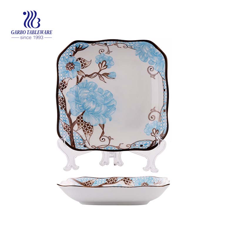 Square Ceramic Plate 9.61”/ 244mm for Home Usage