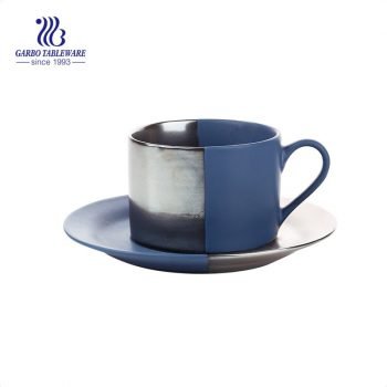 Europe Style Simple fashion Stoneware tableware porcelain mug with saucer  dinner set 220ml