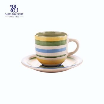 Tableware elegant fancy mug 280ml  Porcelain Coffee Tea  ceramic mug with saucer set for daily use