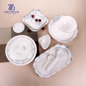 50PCS dinner set wholesale designs ceramic tableware restaurant hotel home use porcelain dinnerware sets