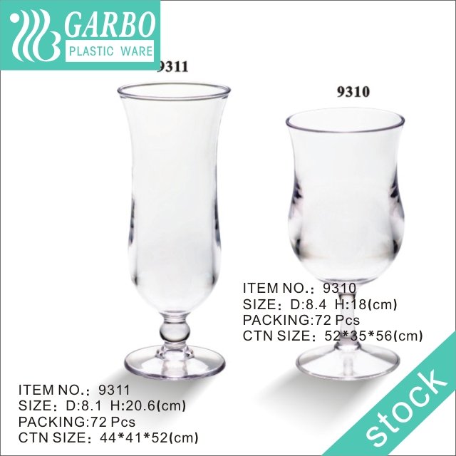 12 oz Clear PP Plastic Goblet with Short Stem Suitable for Home and Bars