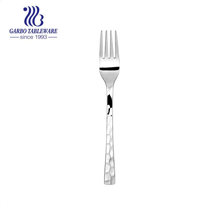 Mirror polished clear stainless steel 18/0 flower design steak dinner fork flatware