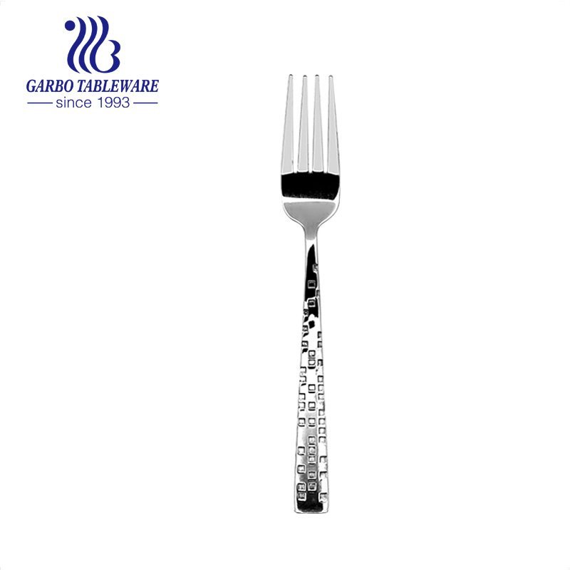 Mirror polished clear stainless steel 18/0 flower design steak dinner fork flatware