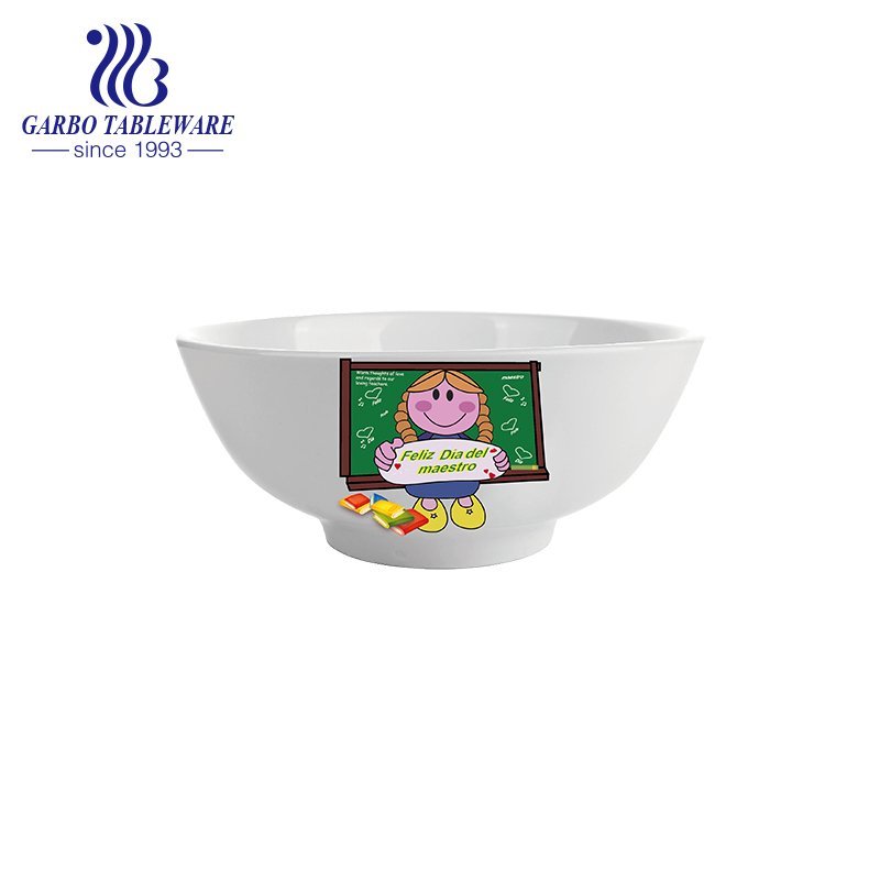 Customizable cartoon decorated ceramic big bowl with factory price