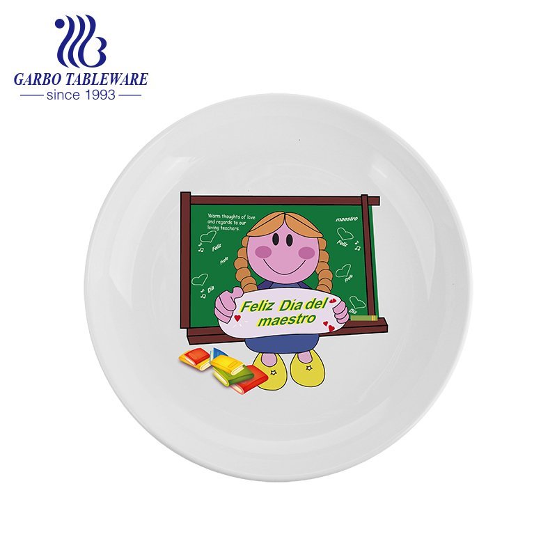 Factory custom OEM unique design porcelain tableware food serving dish 9inch ceramic dinner plate