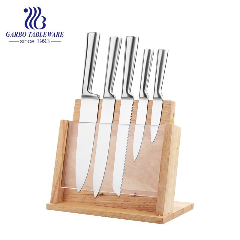 China Manufacturer 5PCS Classial Style Chef  Knife Set  430 Material Knife Base Superior Quality Best Cook Kitchen Knife Set with ABS Handle