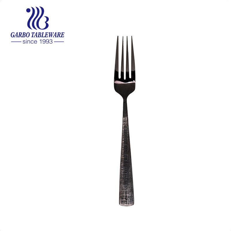 High quality 18/8 stainless steel dinner fork black flatware with PVD handle tableware