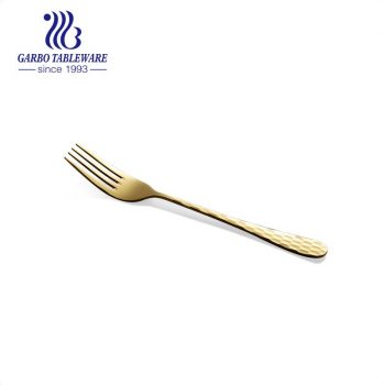 Gold-plating flatware highly polished stainless steel dinner fork gold tableware for reataurant and hotel