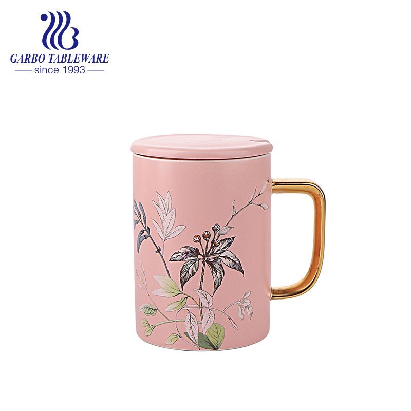 430ml porcelain classic design coffee latte drinks mug ceramic cup with wheat straw color glaze drinking ware